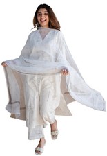 GoSriKi Women's Rayon Viscose Printed Straight Kurta with Pant Dupatta