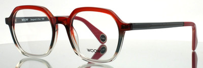 WOOW Jet Lag 1 1014 Gradient Red Grey Mens Square Eyeglasses 49-19-145 B:42