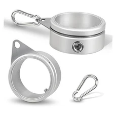  Flag Pole Rings, Flagpole Rings Aluminum Alloy Matte Silver 2 Inch -Pack of 2