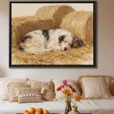 Yorkshire Terrier Oil Painting Canvas Wall Art for Rustic Living Room Decor