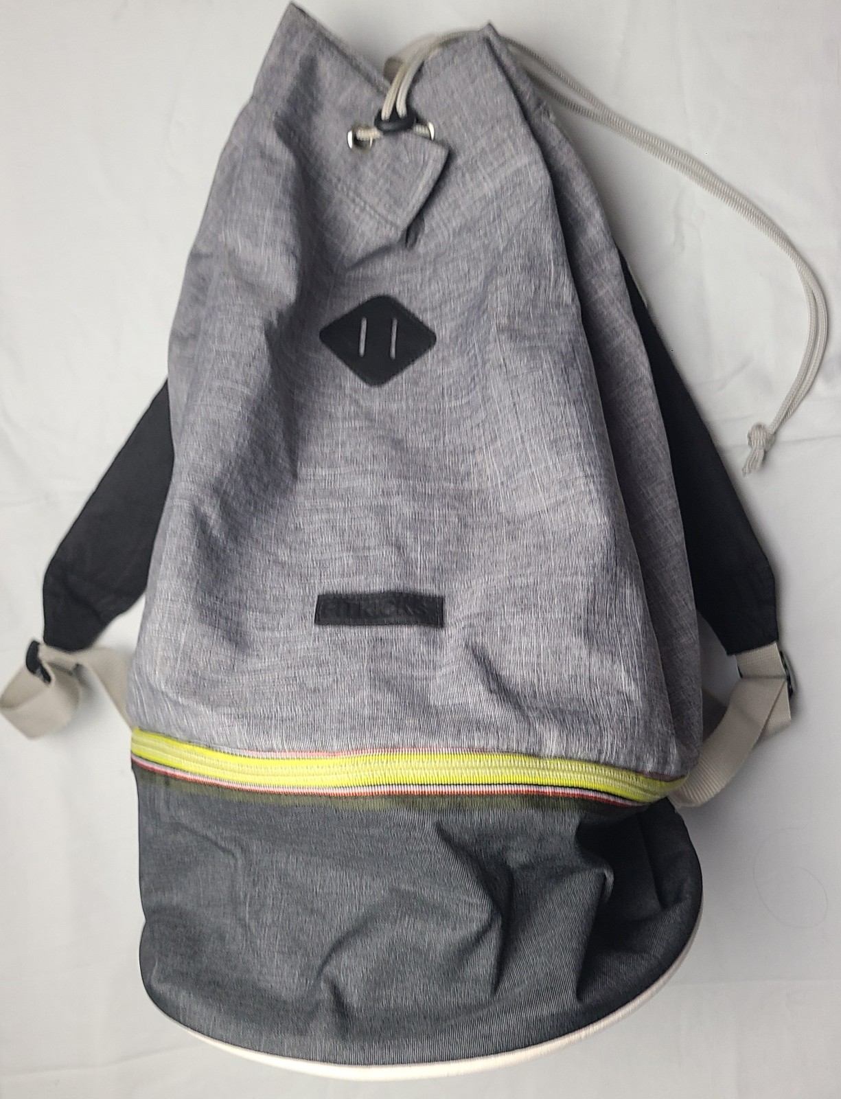 Throwback fitkicks Drawstring Bag Gray Yellow Bac… - image 1