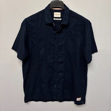 Scotch  Soda Men Linen Blend Short Sleeve Button Shirt Top Size Large D029 -13