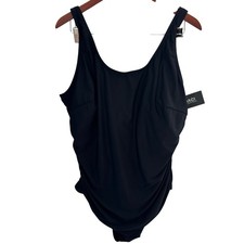 DACI Women's Plus Size Black One Piece Swimsuit Size 24W Ruched Built-in Bra