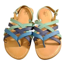 G.H. Bass & Co. Women's Multi Blue Colors Leather Buckle Sandals Size 7.5M