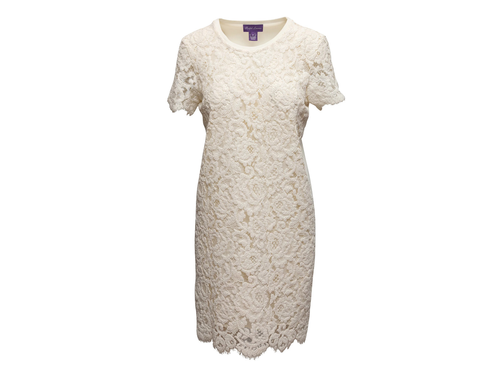 White Ralph Lauren Purple Label Lace Dress Size US M