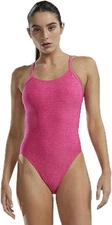 TYR Lapped Cutoutfit Swimsuit for Women, 36, Pink Me Up