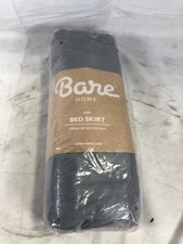 Bare Home Bed Skirt King Grey 15"Tailored Drop Easy Fit