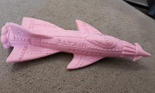 Vintage Diener Rubber AltAir Spaceship Plane Pink Eraser 3" High Retro Plane