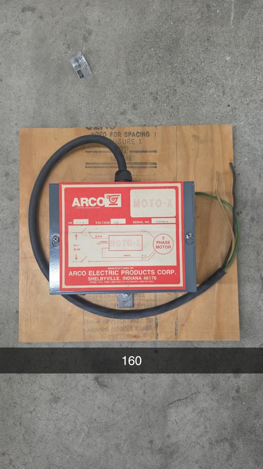 ARCO 1 -3 HP 230 VOLT 3-PHASE MX3 PHASE CONVERTER OLD STOCK