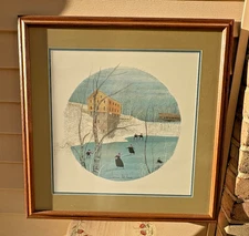 P. Buckley Moss Rare Framed Litho Print - Lantermans Mill Revisited #772/1000