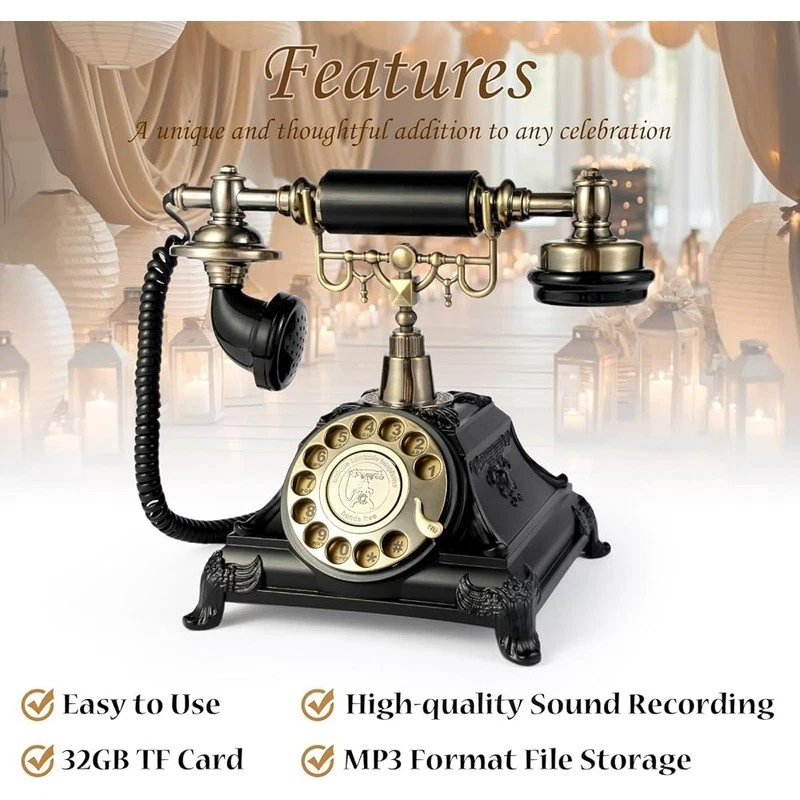 Libro de visitas de audio teléfono grabación mensajes bodas fiestas aniversario 32 GB tarjeta TF Foto 3 de 4