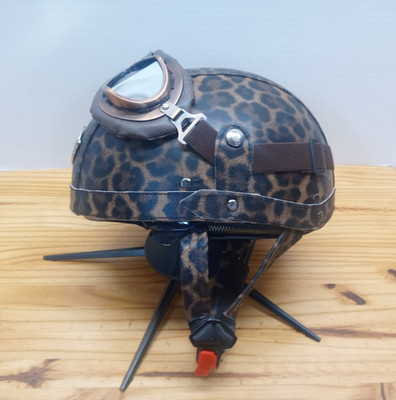 MOTORCYCLE Zengen KCO Original Helmet L Leopard Pattern With Goggles