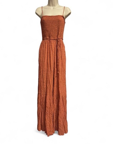Free People Little Of Your Love Smocked Ditsy Floral Wide Leg Jumpsuit Viscose M