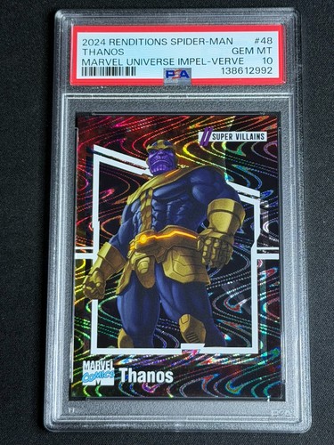 2024 Marvel Renditions Spider-Man Impel Verve Thanos #48 PSA 10 GEM MINT POP 1