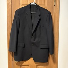 Vintage 90  s Ralph Lauren All Black Stylish Wool Spandex Sport Coat/ Blazer 42S