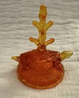 Vintage Fenton Orange Cadmium Glass Turtle Coral Ring Holder