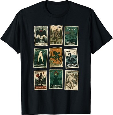 Cryptid Monster Stamps T-Shirt