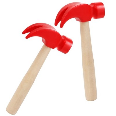 2 Pack Wooden Hammer Toys Simulation Hammers Maintenance Tools 2 Pack, Red 