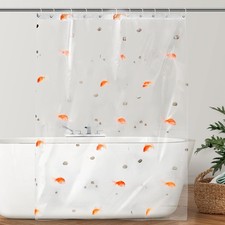 Goldfish Clear Shower Curtain Liner 72x78 Inches Waterproof PEVA Lightweight