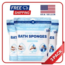 Scrubzz Disposable Rinse Free Bathing Sponges - Unscented, 75 Count
