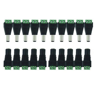 10 Paar Stecker & Buchse 2,1 x 5,5 mm DC Power Jack Stecker Adapter Steckverbinder für CCTV