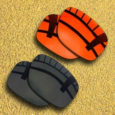 2Pairs Polarized Lenses Replacement for-OAKLEY Sliver XL OO9341-Black Orange Red