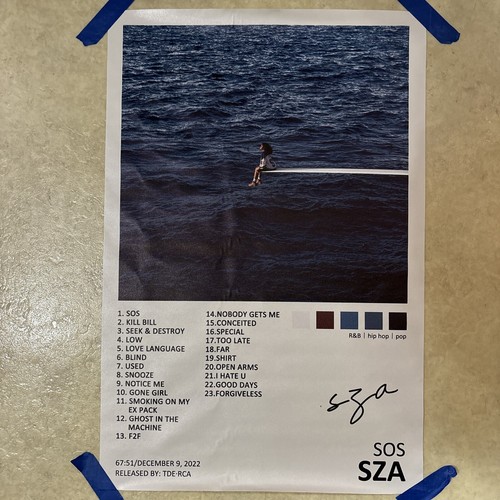 SZA - SOS ✅ R&B -Rap Music Poster ✅ Wall Art Room Canvas Man Cave✅ 16x24 inch