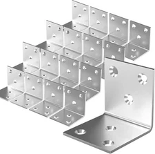 40Pcs Stainless Steel Angle Bracket, 2"x2"x2" Heavy Duty L Brackets for Wood