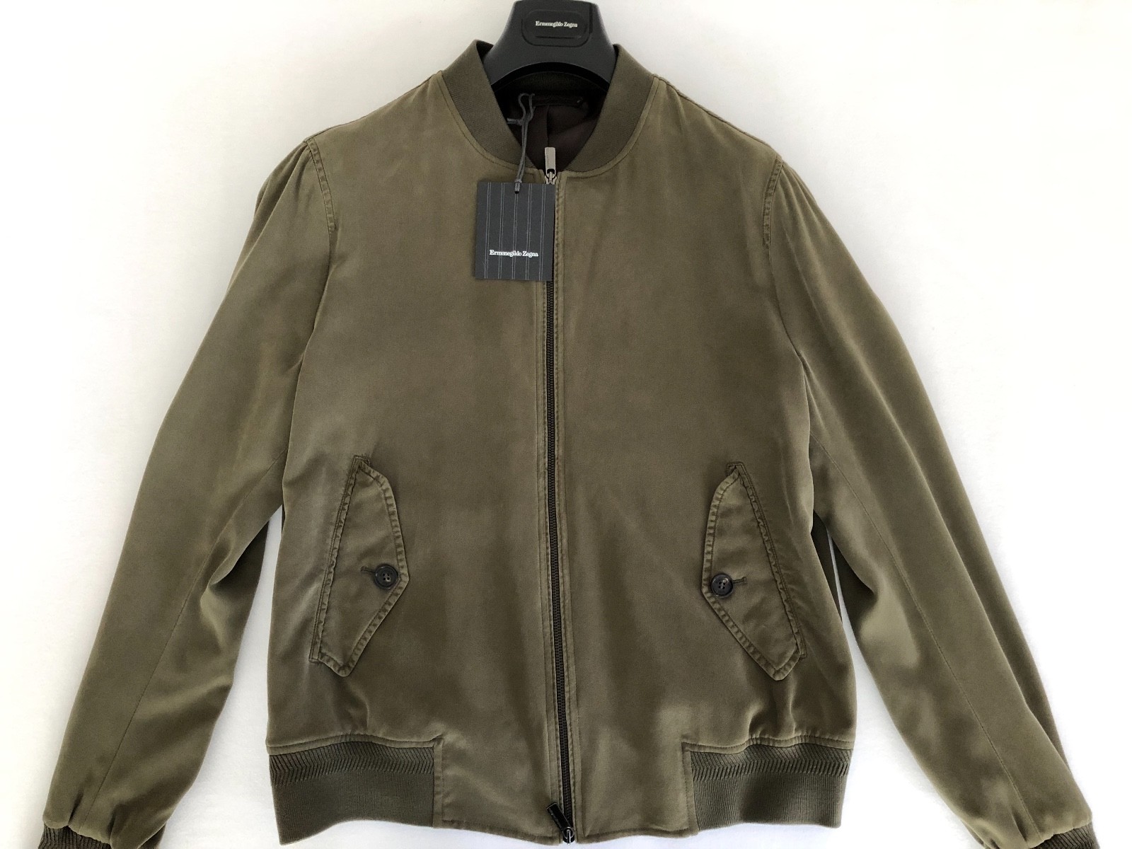 Ermenegildo Zegna Military Green Silk 