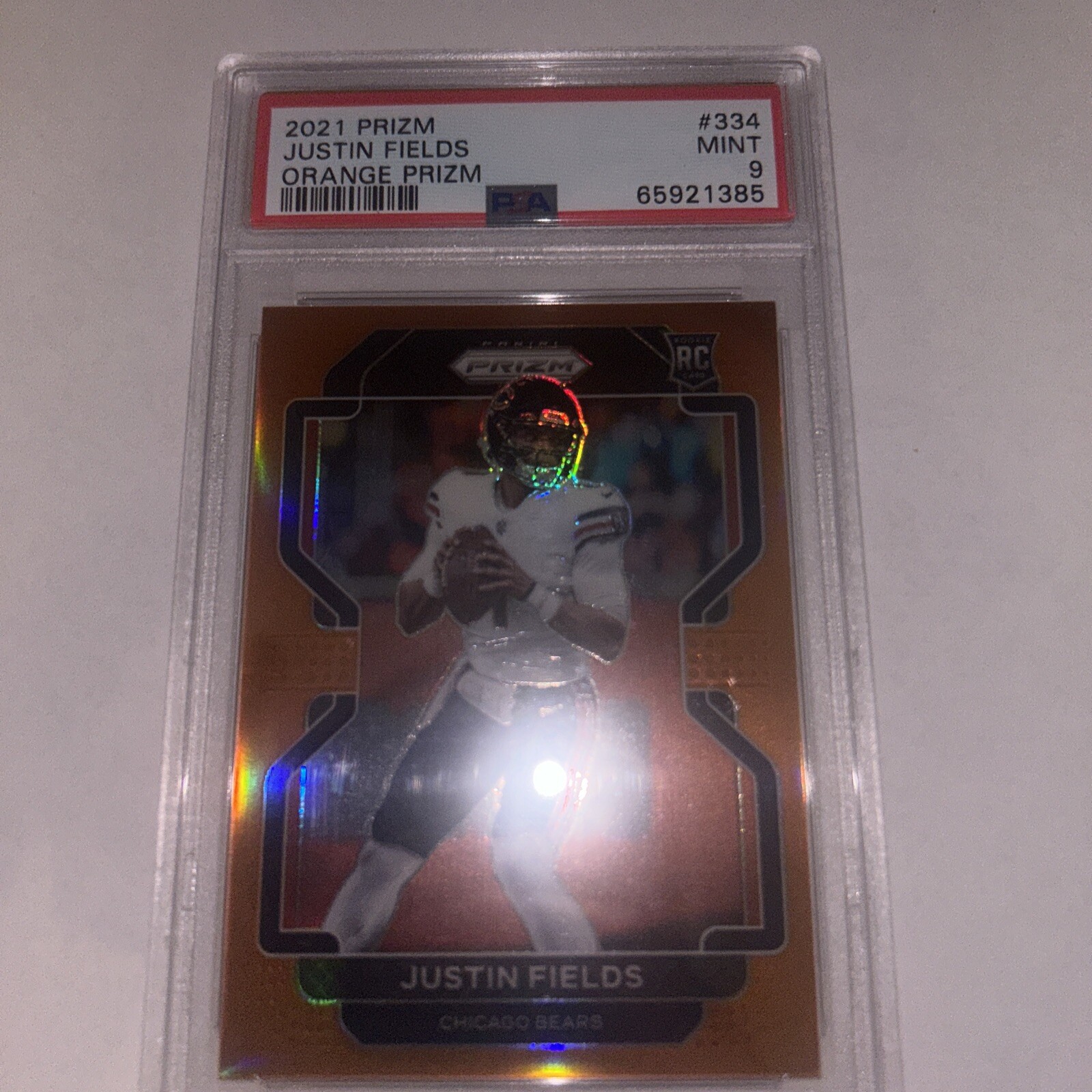 2021 Panini Prizm - Rookie Orange Prizm #334 Justin Fields /249 (RC)