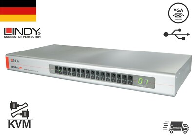 LINDY KVM Switch Combo 16 mit 16 USB-PS/2-VGA Server Ports