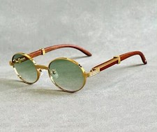 Wooden Fashion Sunglasses Women Vintage Oculos Sunglasses For Men Oval Designer
