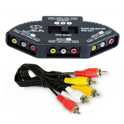 Fosmon 3-Port Av Composite Rca Selector Box Switch Splitter Mit Kabelstecker G
