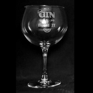 Animo Glas - SANDGESTRAHLTES FRIEZE GIN BALLONGLAS - Neuheit - Gin & Bear It
