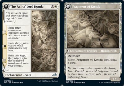 THE FALL OF LORD KONDA X 4 N/M  KAMIGAWA NEON DYNASTY MAGIC THE GATHERING