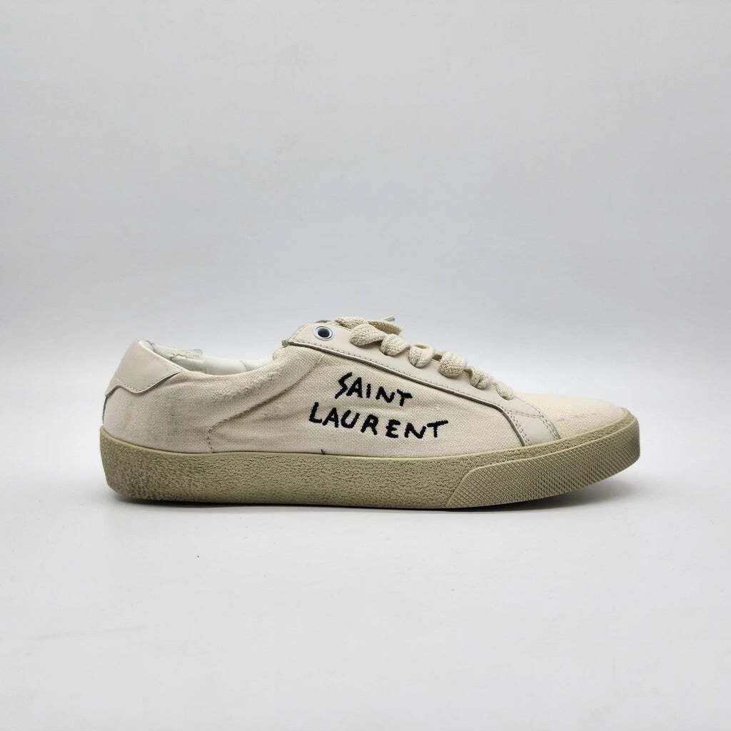 Saint Laurent Court Classic embroidered sneakers | Saint laurent sneakers,  Sneakers, Saint laurent shoes