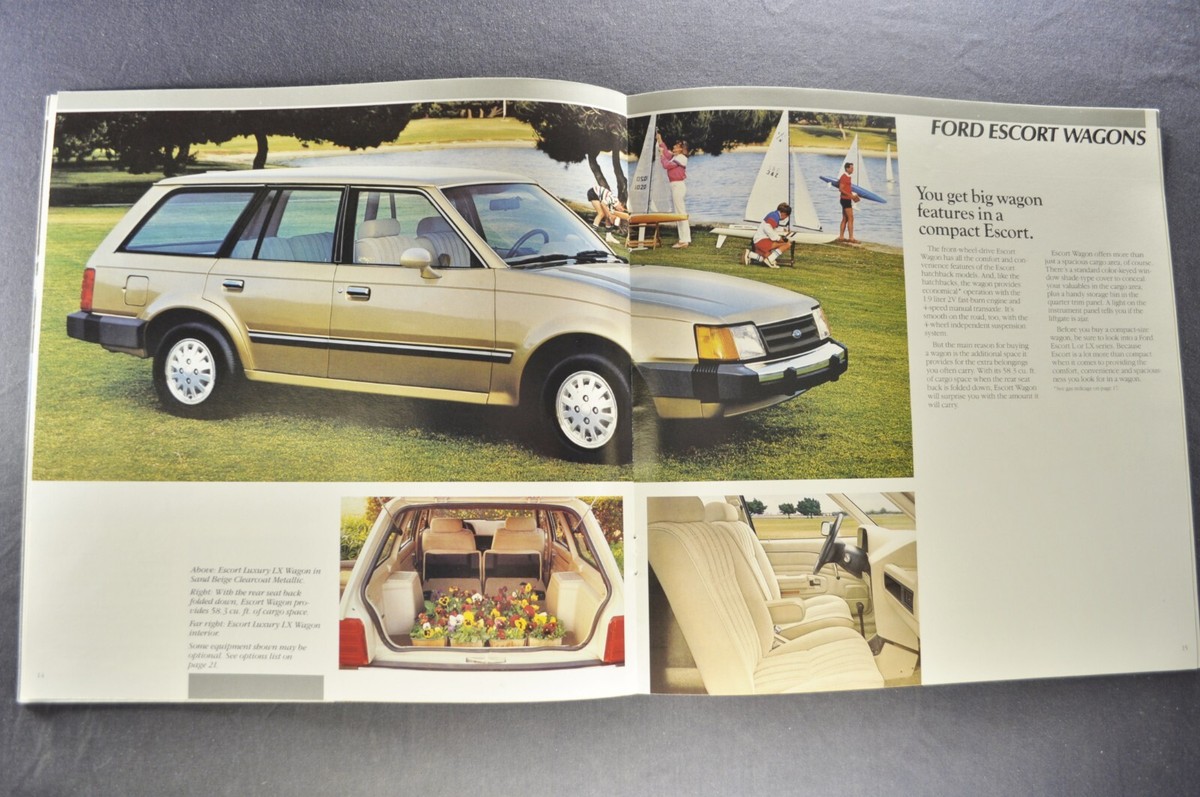 1986 Ford Escort Catalog Brochure LX GT Hatchback Wagon Nice
