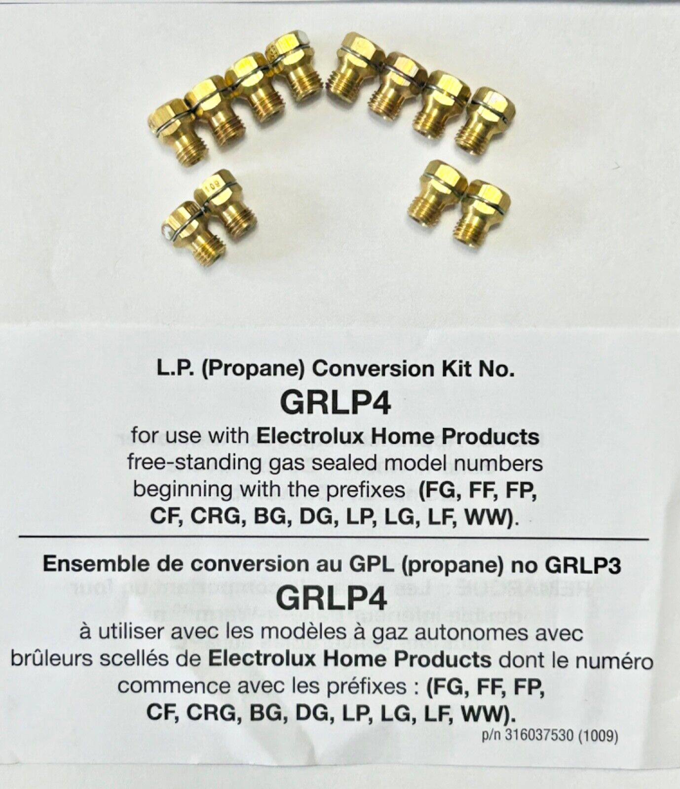 GRLP4 - Original Gas LPG conversion kit for Frigidaire and Electrolux gas ranges