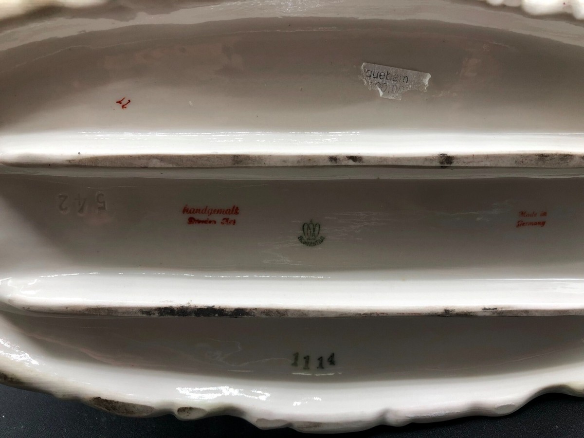 Antique Dresden Figurine Lace German Porcelain 7.5