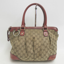 Authentic Vintage Gucci Canvas 2Way Shoulder Bag Handbag 32735