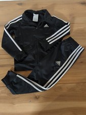 2pc OUTFIT Boys ADIDAS Black Track Suit Matching Set, Jacket  Pants Size 5
