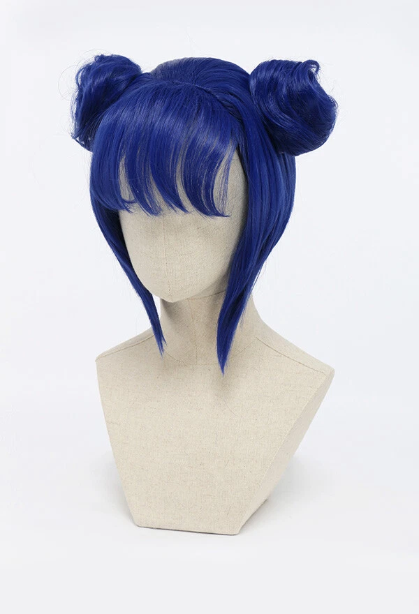 Peluca de fiesta para mujer nueva azul menta doble moños cosplay Foto 2 de 3