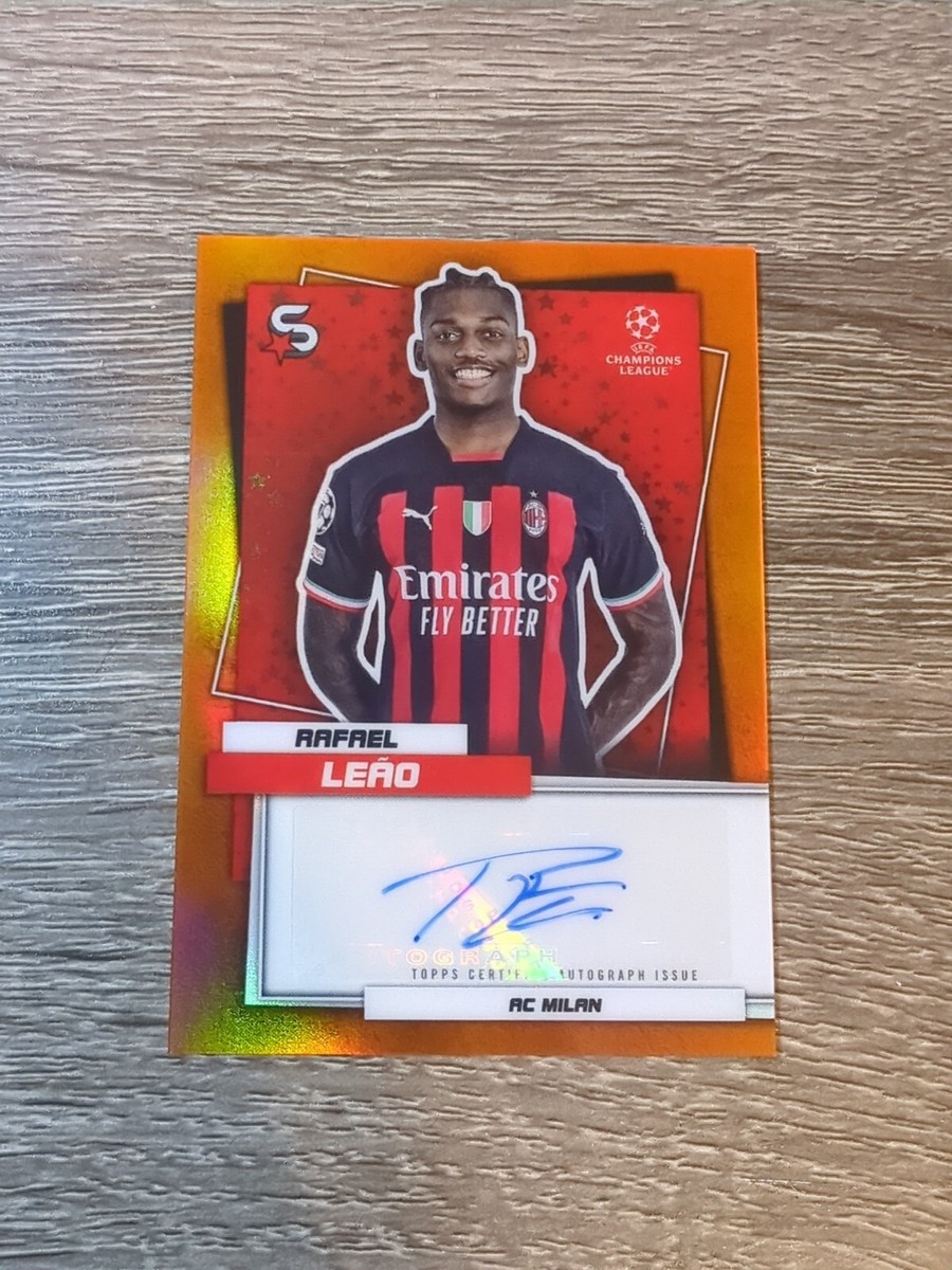 2022-23 Topps UEFA Superstars Rafael Leao Orange Auto #17/25 AC 