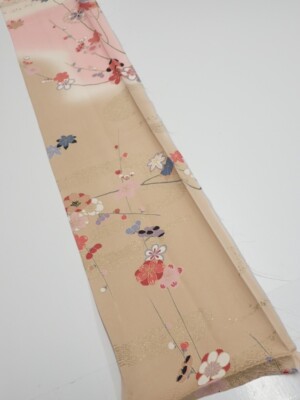 2B07z40 Japanese Kimono Silk FABRIC Plum blossom Light pink 61.4x7