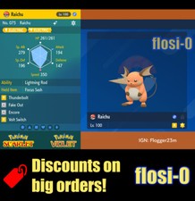 6IV Shiny Raichu Kanto Pokemon Scarlet and Violet