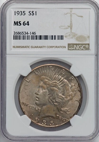 MS 64 Graded 1935 Year Peace Dollars (1921-1935) for sale | eBay