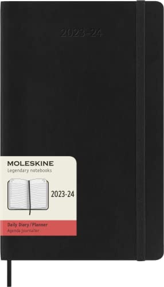 (TG. Large) Moleskine Daily Planner Diary 2023-2024, Agenda 18 Mesi, Diario Gior