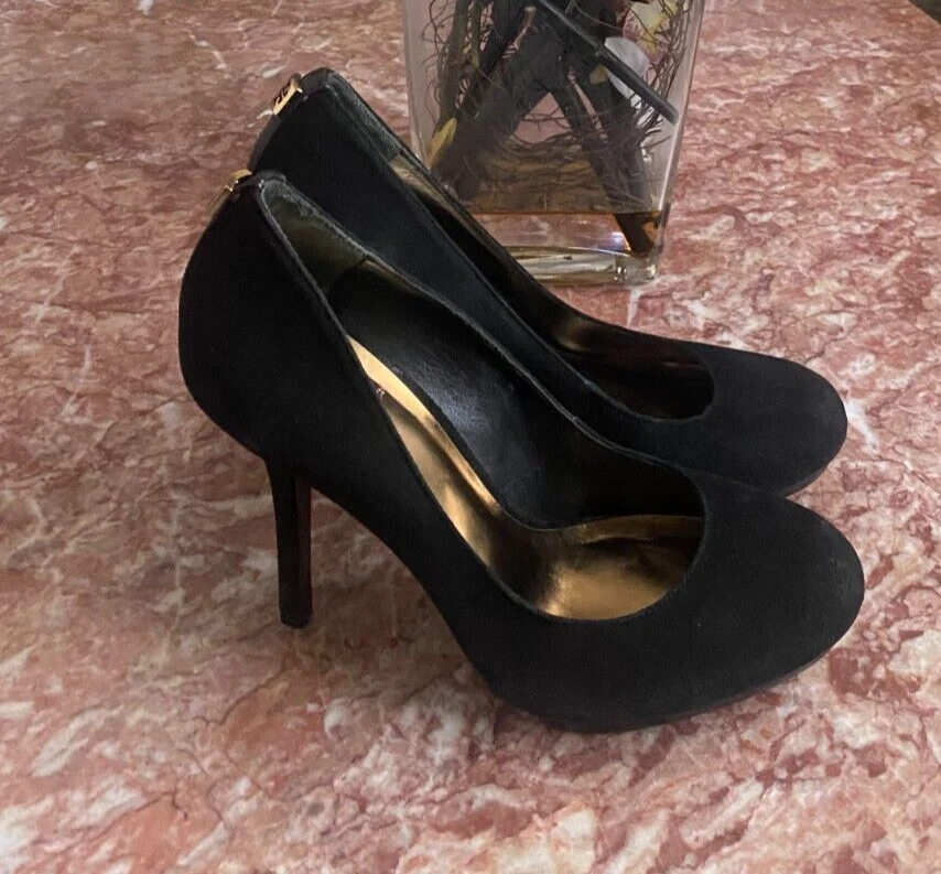 Tory Burch Mandy decolte donna nere scamosciate plateau tacco taglia 10M usate in ottime condizioni! 350€