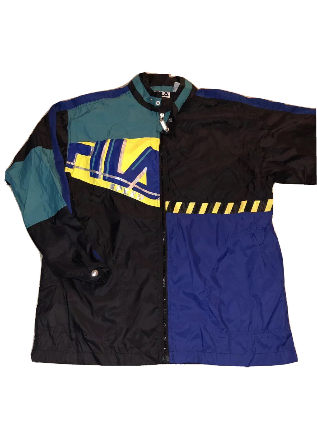 Giacca Frangivento Vintage Fila Taglia L Spellout Colore Blocco Streetwear anni '90