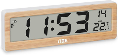 ADE Digitale Funkuhr Wohnzimmer Mit Temperaturanzeige | Sehr Große Ziffern | Gut